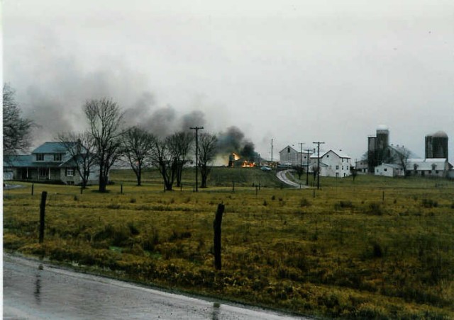 We assisted Honey Brook with our full company at this barn fire. Mill and Walnut Roads... 2/5/92